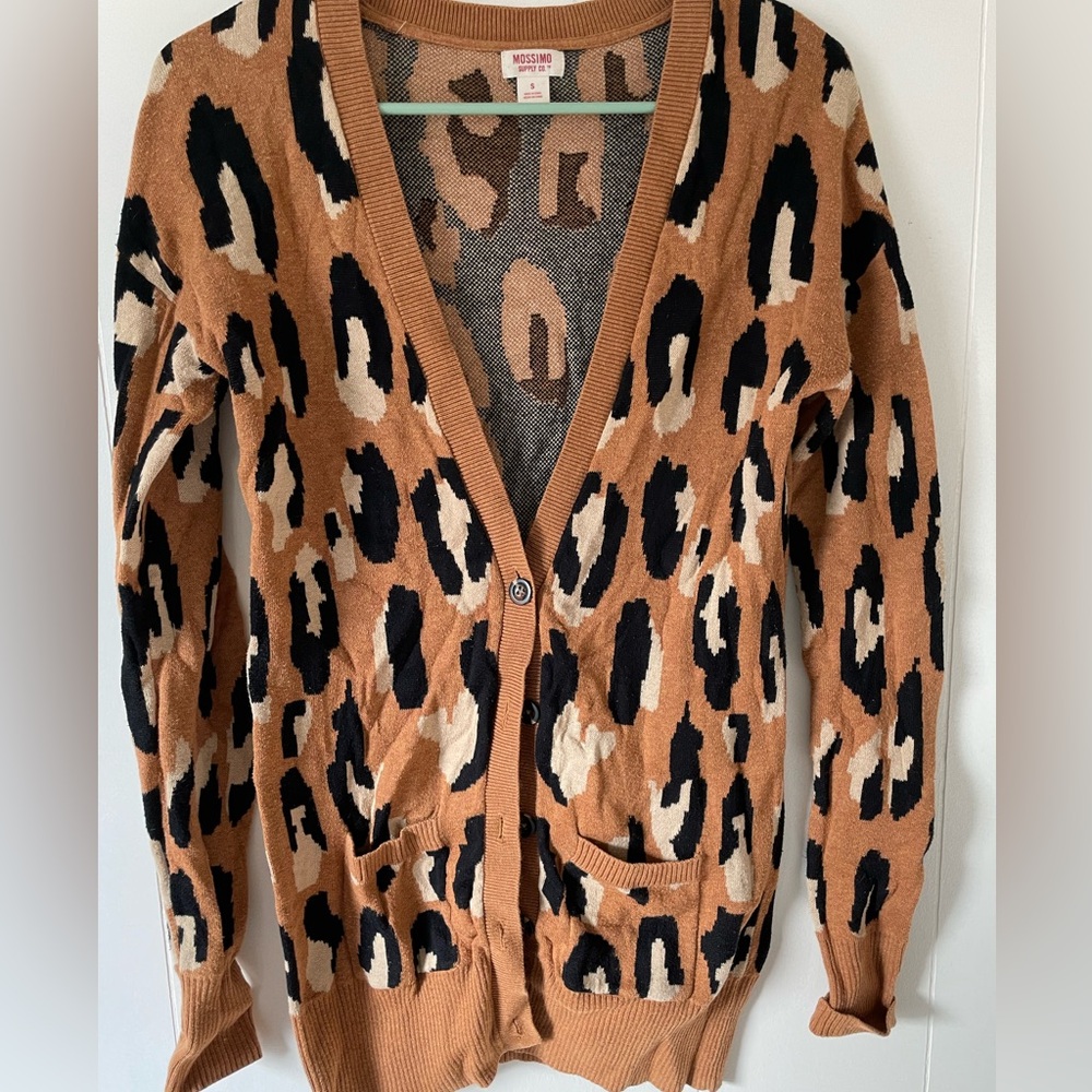 Leopard Print Cardigan Sweater